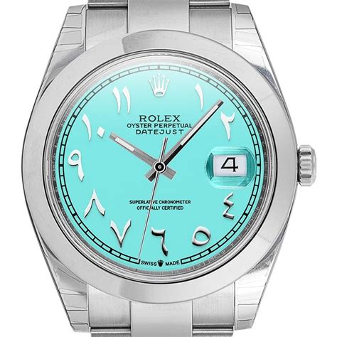 rolex datejust baby blue arabic dial